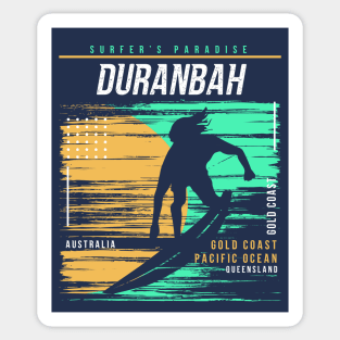 Retro Surfing Duranbah Gold Coast Australia // Vintage Surfer Beach // Surfer's Paradise Sticker